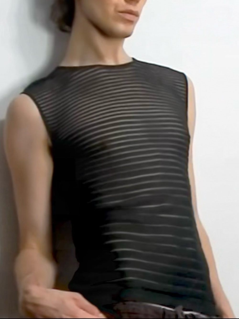 Giorgio Armani, Striped Mesh Tank, c. late 1990s